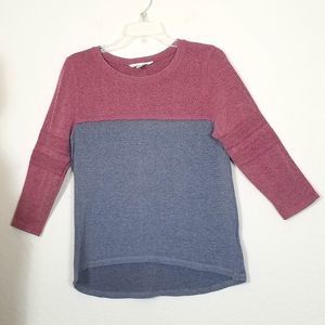 BILLABONG Color Block Crewneck Top 3/4 sleeves